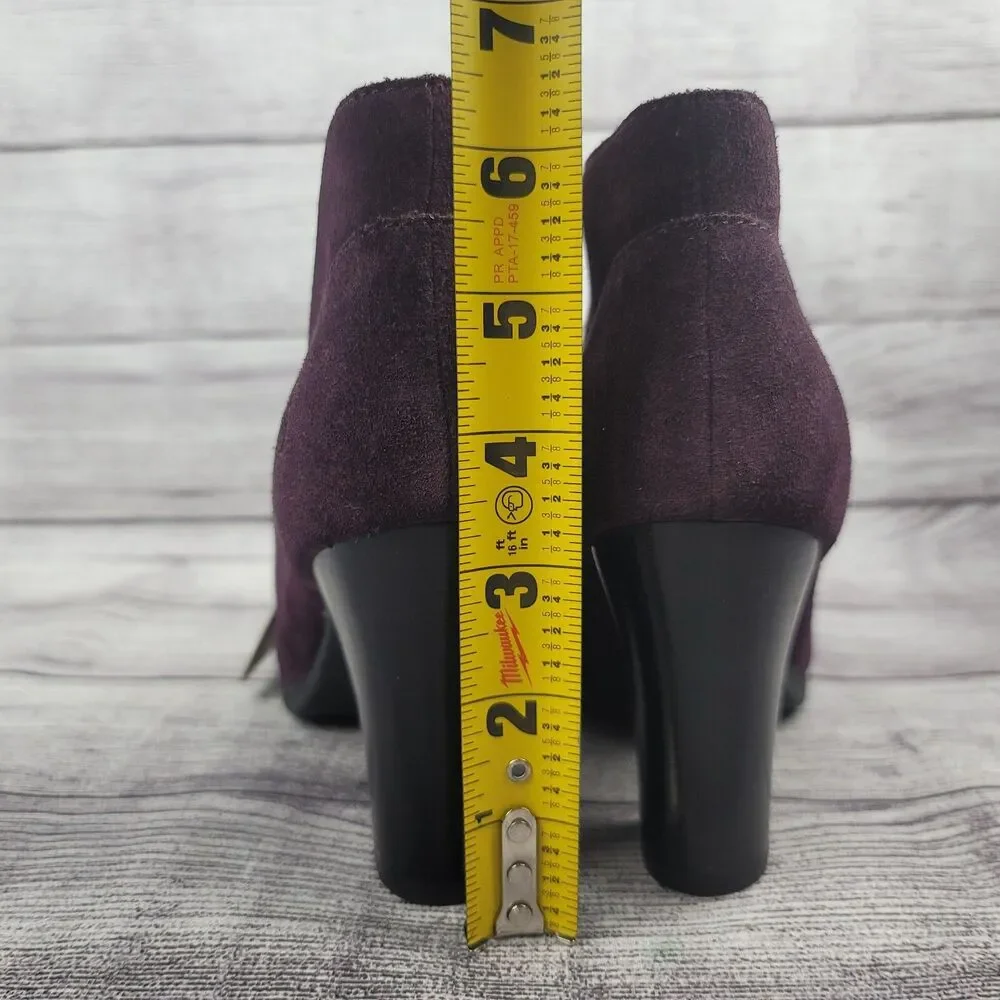 Born Kenley Ankle Boots Heeled Suede Bootie Eggplant Purple Women's Size 6.5 - Picture 4 of 6